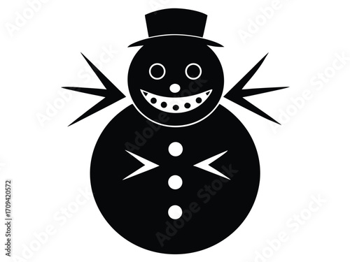 snowman face vector icon