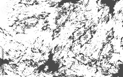 Monochrome texture composed of irregular graphic elements. Dirt overlay effect use for frame vintage and image grunge style.