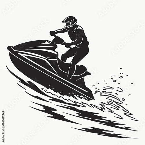 silhouette of a man riding a scooter