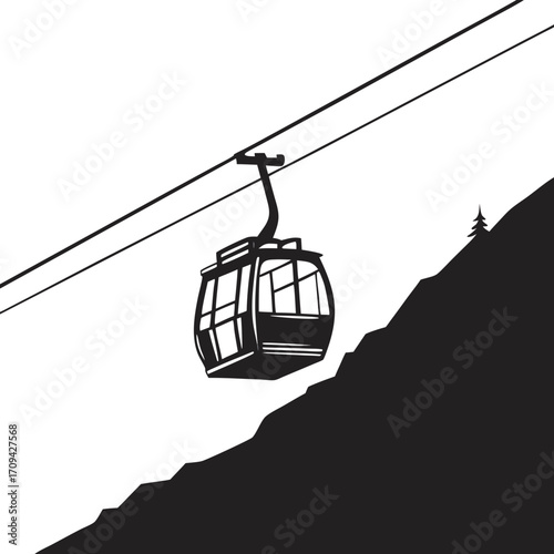 cable car in the mountains