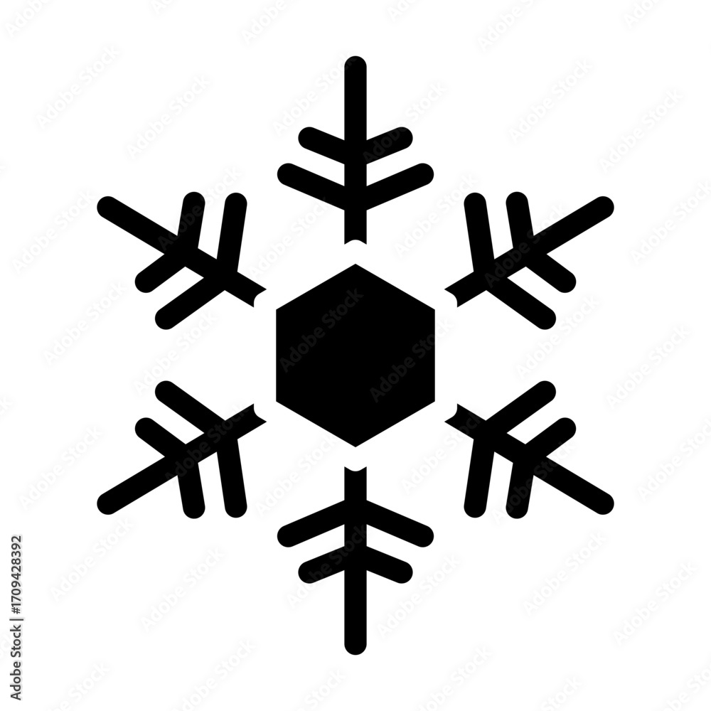 Obraz premium snowflake glyph icon