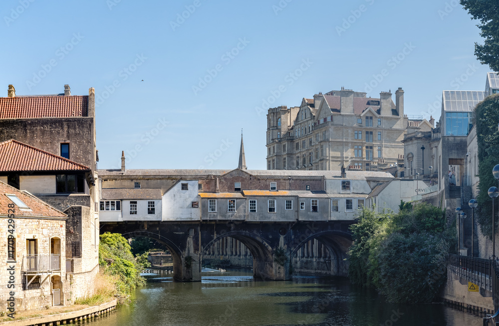 Fototapeta premium Historical Bridge and River in European Cityscape