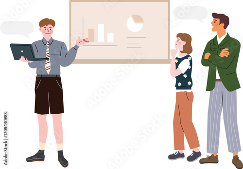 Business Presentation Analyzing Data with Colleagues
