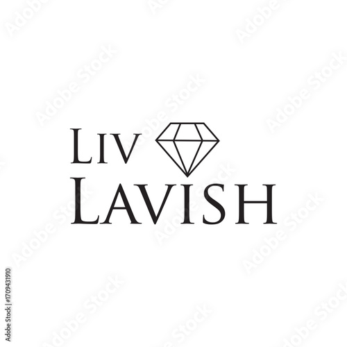 The Liv Lavish logo showcases a diamond symbol above the brand name, creating a luxurious and modern design. The logo is isolated on a white background.