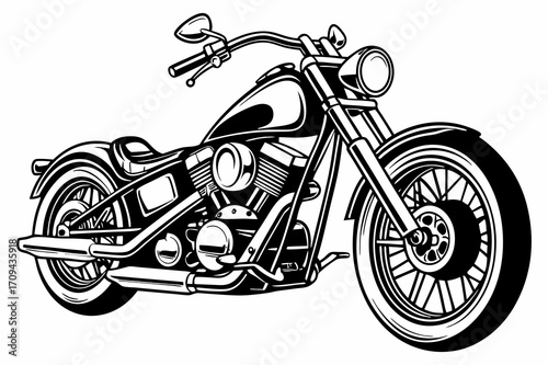 Classic Vintage Motorcycle Vector Illustration – Retro Bike Art Design