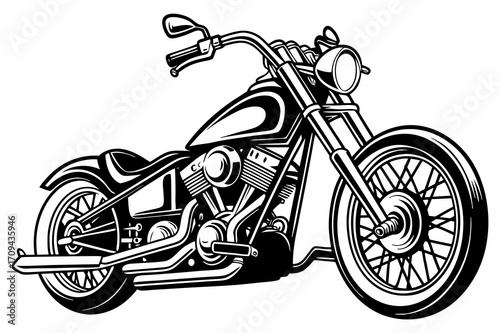 Classic Vintage Motorcycle Vector Illustration – Retro Bike Art Design
