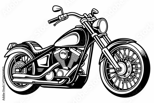 Classic Vintage Motorcycle Vector Illustration – Retro Bike Art Design