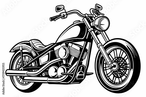 Classic Vintage Motorcycle Vector Illustration – Retro Bike Art Design