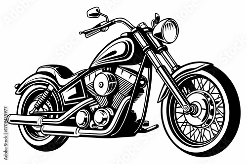 Classic Vintage Motorcycle Vector Illustration – Retro Bike Art Design