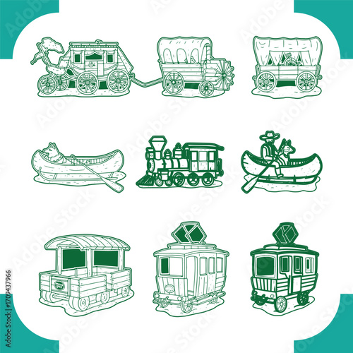 Vintage Western Transportation and Vehicles Collection.