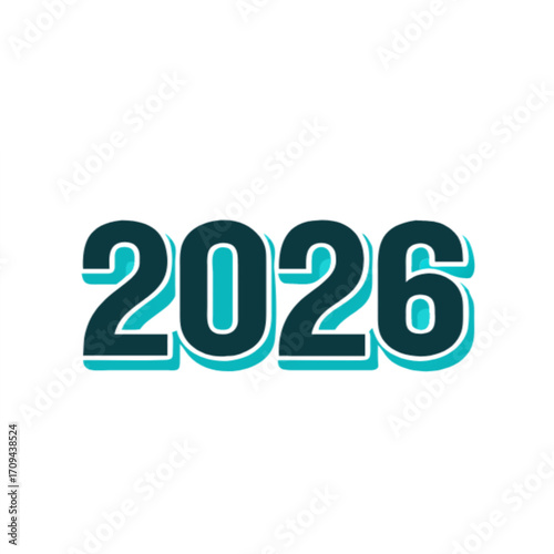 Trendy 2026 design element for new year promotions and event graphics