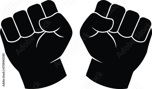 Powerful Raised Fist Silhouette - Vector Art for Design and Print