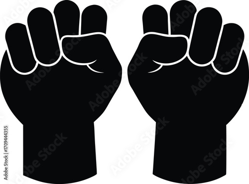 Powerful Raised Fist Silhouette - Vector Art for Design and Print