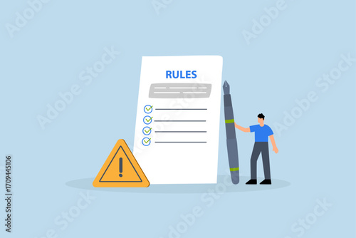 Rules and regulations, entrepreneur completes drafting guidelines and policies document.