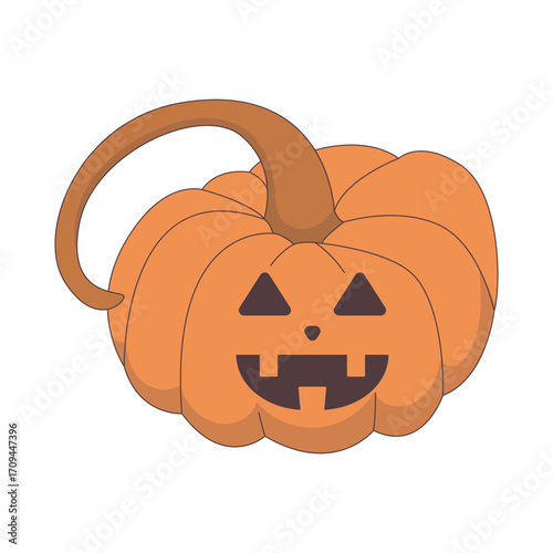 Cute Jack-O’-Lantern Pumpkin Illustration