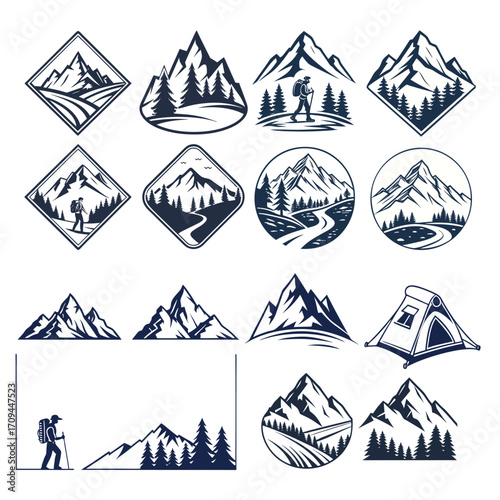 Mountain Adventure Icon Set