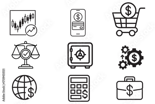 Business icon silhouette with white background