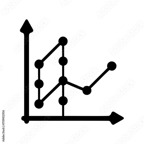 Black and white line graph showcasing data trends and insightful representation