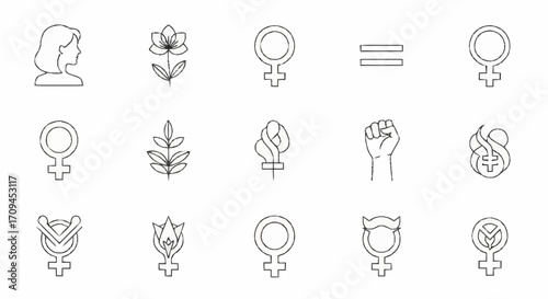 Feminist Icons A Collection of Line Art Graphics for Women's Rights