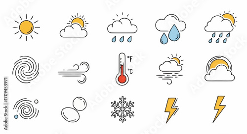 Weather Icons A Set of Illustrated Symbols for Forecasting and Reporting