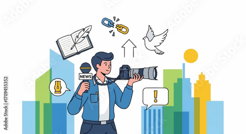 Journalist's Vital Role Capturing Urban Stories, Delivering News, and Championing Freedom of Expression through Photography and Reporting