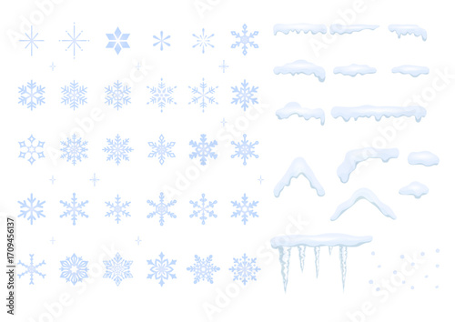 雪の結晶とつらら