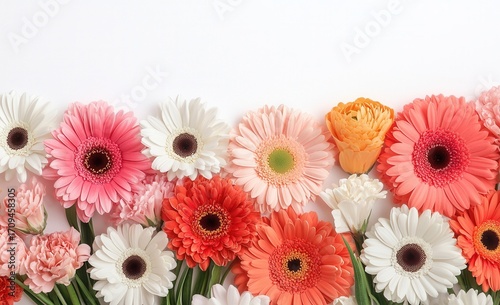 Colorful Floral Arrangement with Gerbera Daisies and Carnations