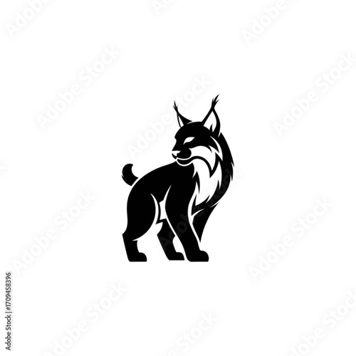 Elegant lynx logo design with a fierce gaze, perfect for branding wild nature adventures