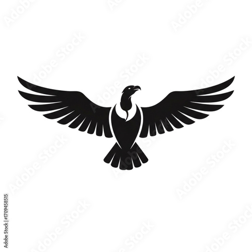 Majestic condor soars with strength and freedom, perfect logo or emblem design element for businesses
