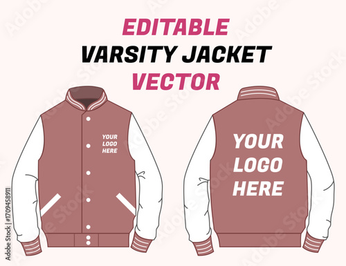 Pink University Jacket Varsity Jacket | 棒球外套 과잠 スタジャン 棒球服