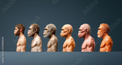 Evolution of Human Ancestors Displayed Through Stylized Figures