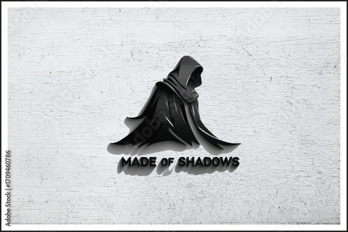 Hooded Phantom Under the Pines,
Camping in the Land of Shadows,
Dark Wilderness Adventure Logo,
Forest Guardian of the Night