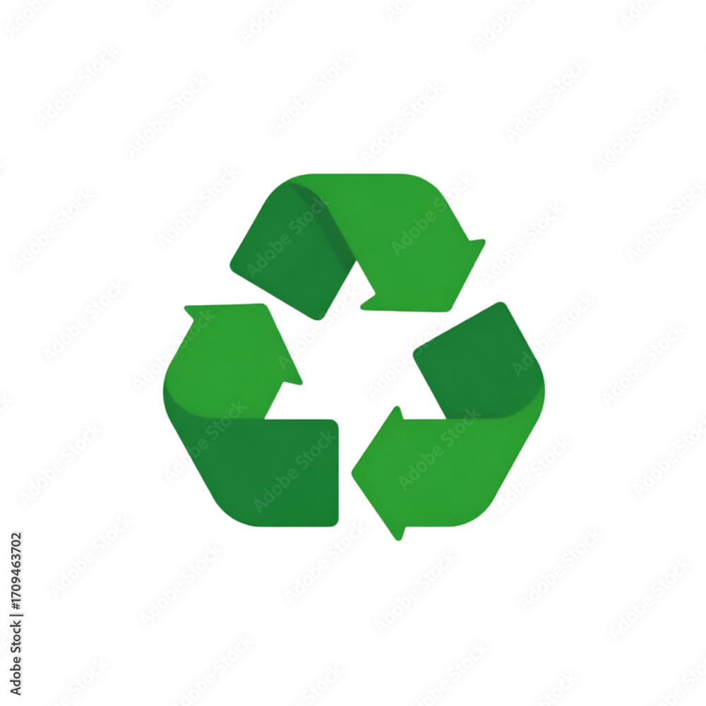 Fototapeta premium A modern green recycling symbol representing sustainability and eco-friendly practices for a better future.