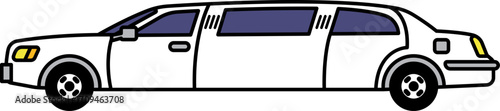 isolate illustration of a limousine