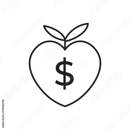 Socially responsible investing icon vector, representing ethical finance, green growth, sustainability, and positive impact through conscious investment choices for a better future.