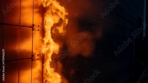 Fire Test of Fire Resistant Wall Panel.