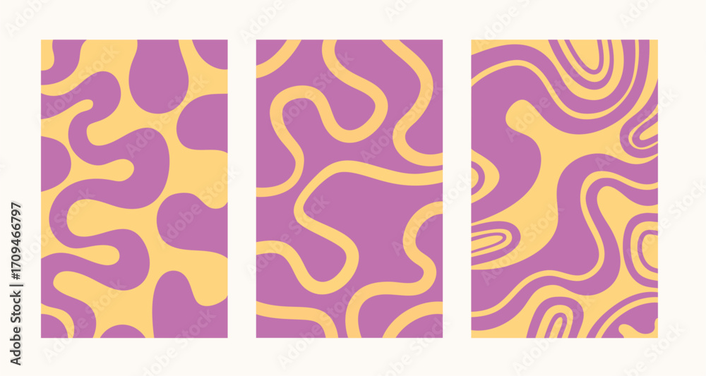 Obraz premium Vector abstract groovy patterns in Y2K style.