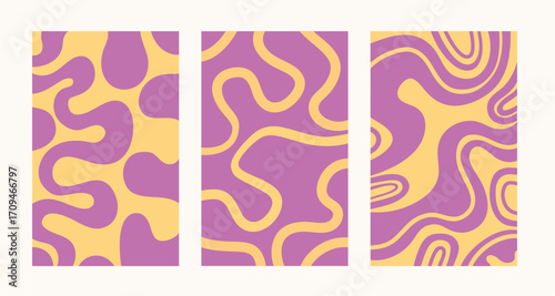 Vector abstract groovy patterns in Y2K style.