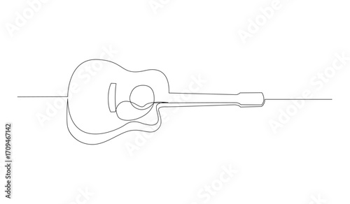 Guitar Continuous Line Drawing
