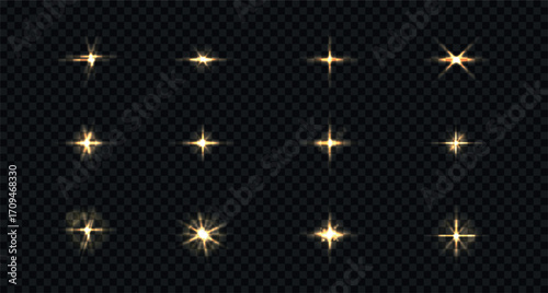 Realistic shining stars and light flashes effects.