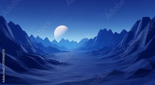 Lunar Mountain Landscape.