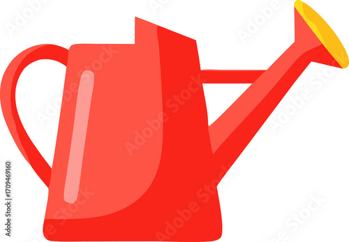 Red Watering Can Minimalist Illustration