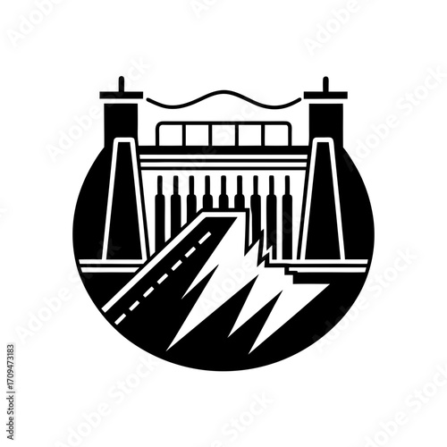 hydroelectric dam power icon 