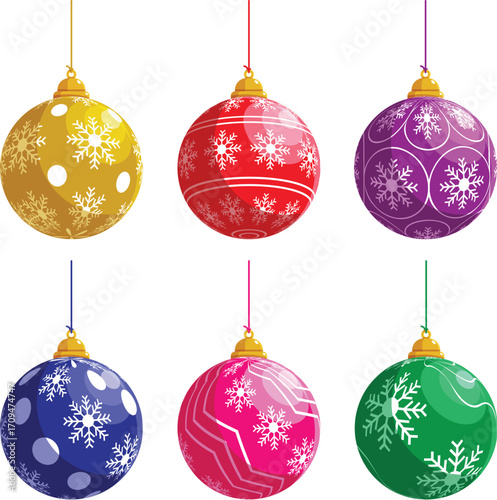 christmas balls with ribbon