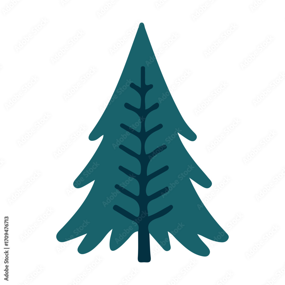 Obraz premium Green fir tree vector illustration of a festive Christmas holiday celebration