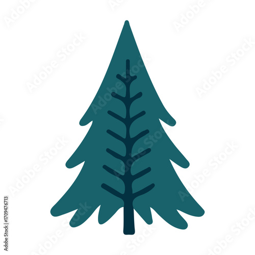 Green fir tree vector illustration of a festive Christmas holiday celebration