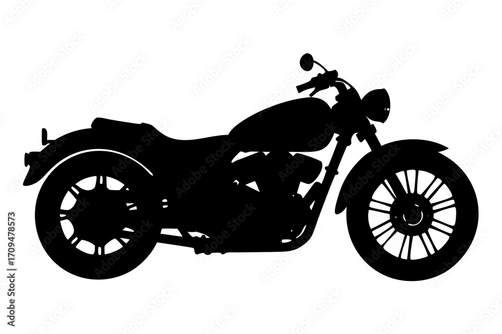 Fototapeta premium Motorcycle silhouette vector art on transparent background