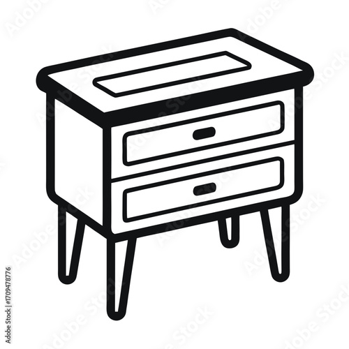 vector illustration of a wooden furniture