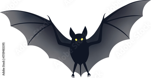 Bat Flying in a Circle on Black Background 