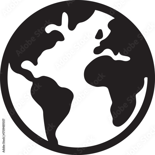 Earth silhouette vector, ideal for globe, planet, environment, and geographic design projects.
